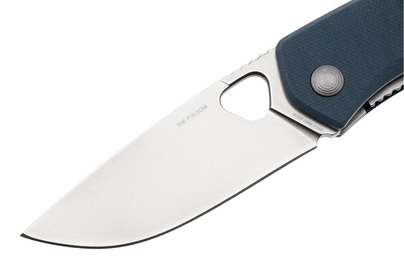 The James Brand The Folsom KN112254-00 Stonewashed VG-10, Tidal Blue G10, zakmes
