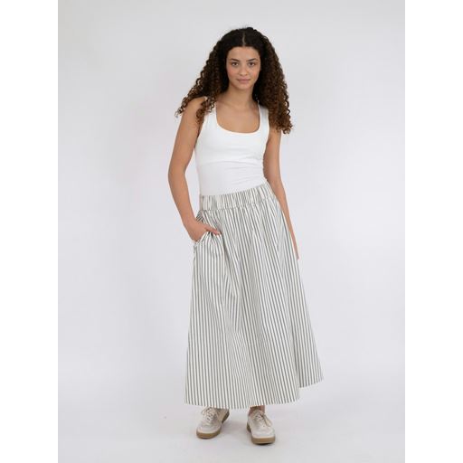 Neo Noir Yara Long Stripe Nederdel, Creme, 40