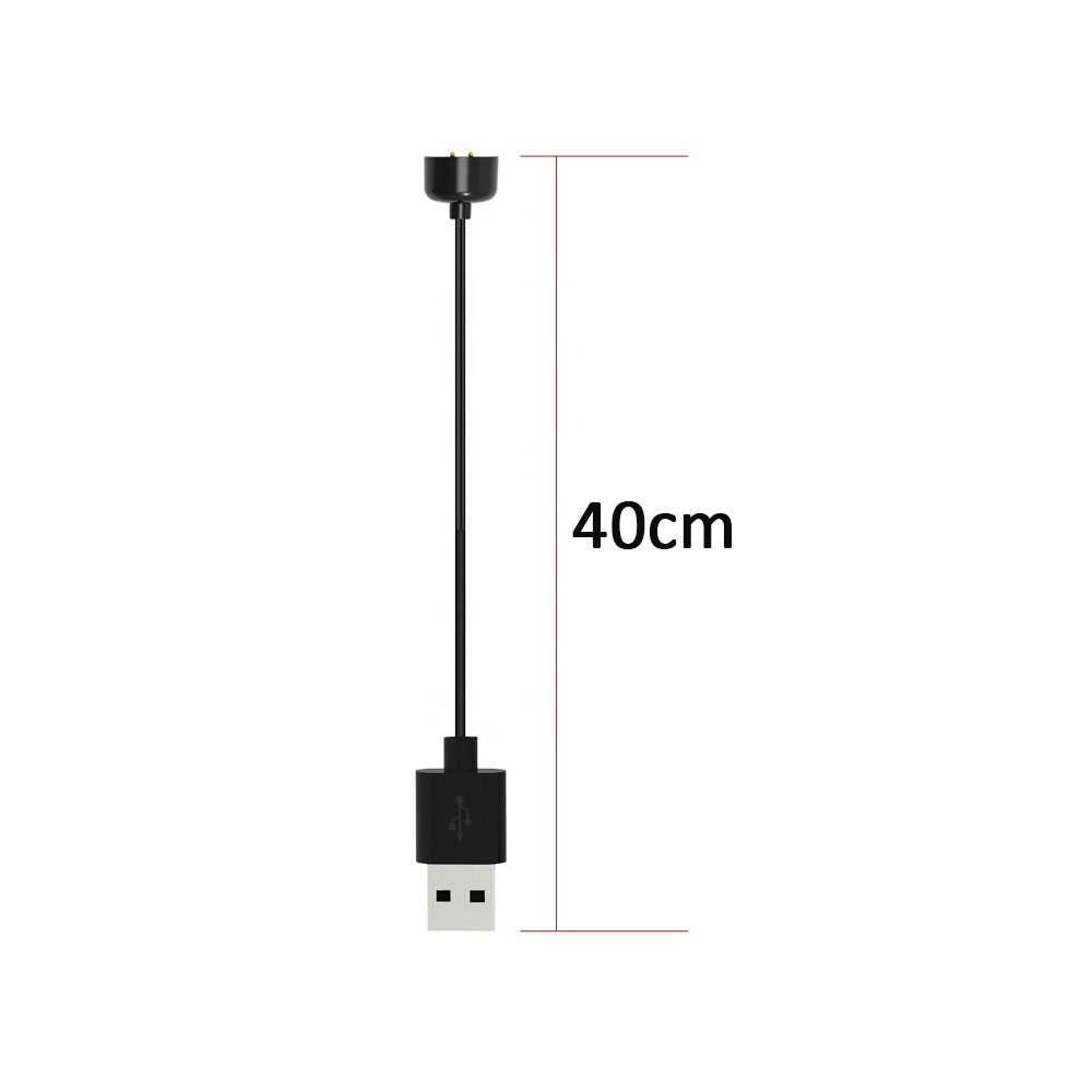 (40cm) Magnetisches USB Ladekabel für Xiaomi Mi Band 5 / 6 / 7 - Schwarz