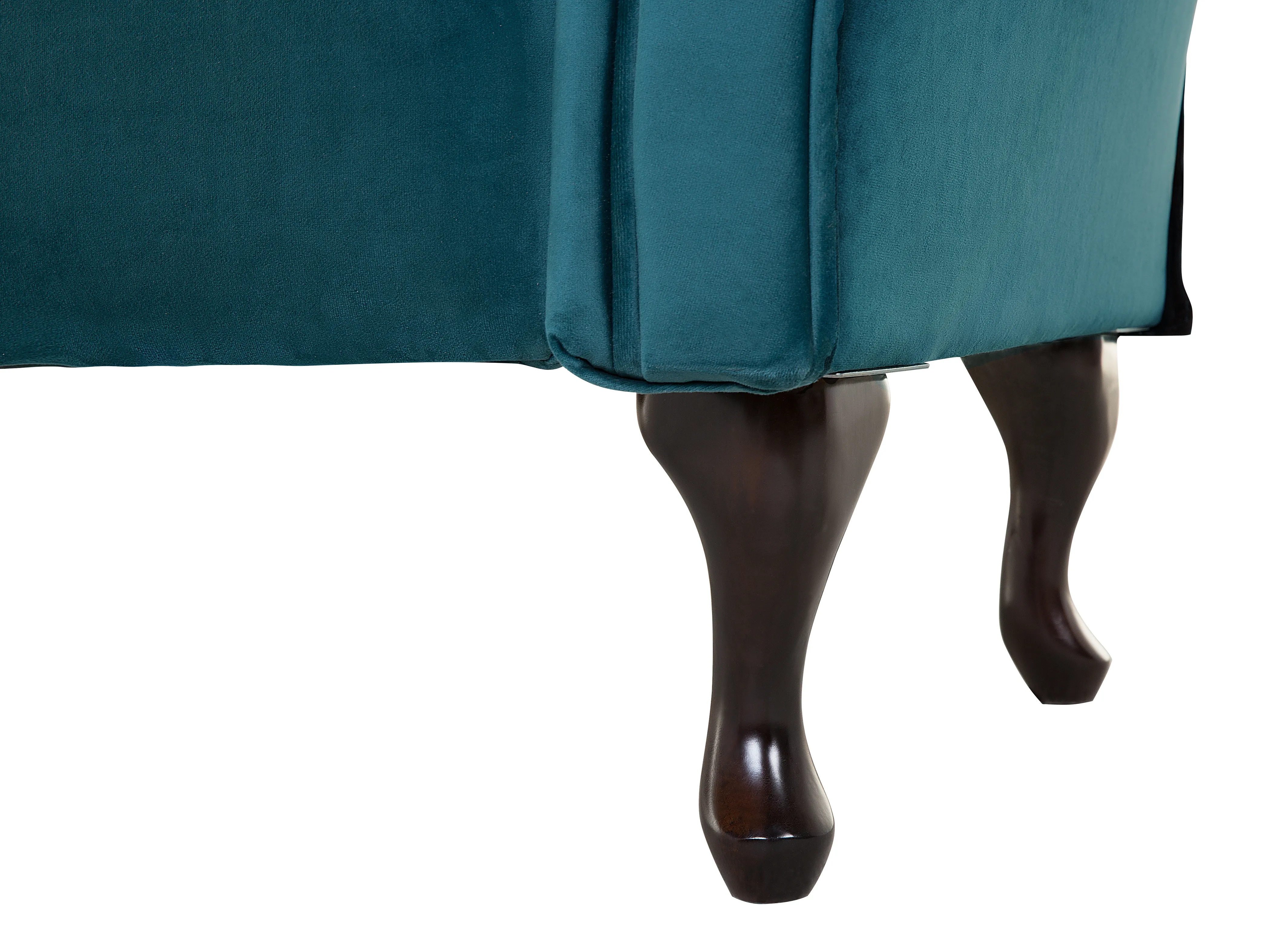 Linkszijdige chaise longue LATTES Fluweel Groenblauw
