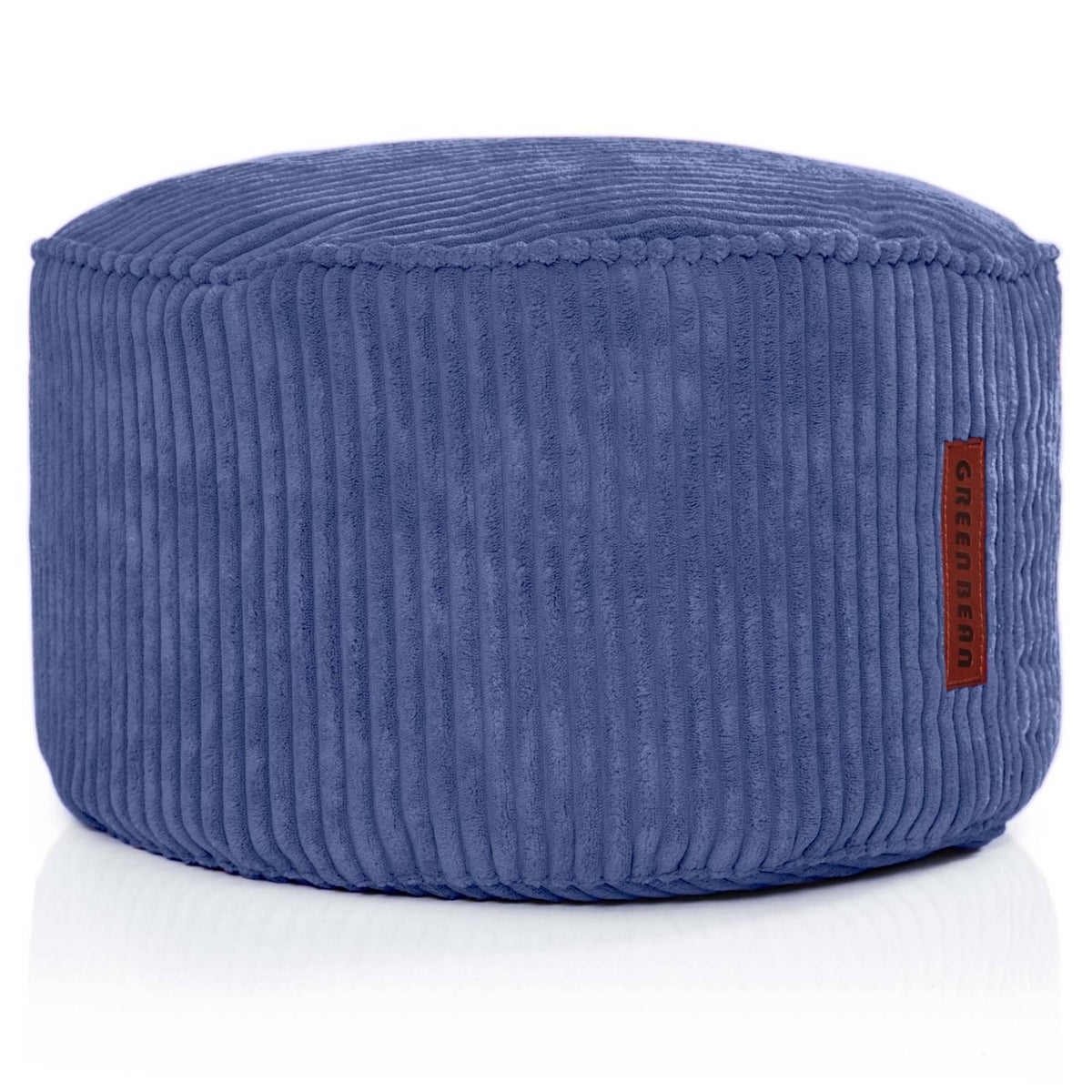 Groene bonen poef kussen 45x25cm met EPS kralen vulling & corduroy stof vloerkussen ligstoel kussen zitkussen poef fauteuil kinderen volwassenen stoffen kruk opbergruimte donkerblauw