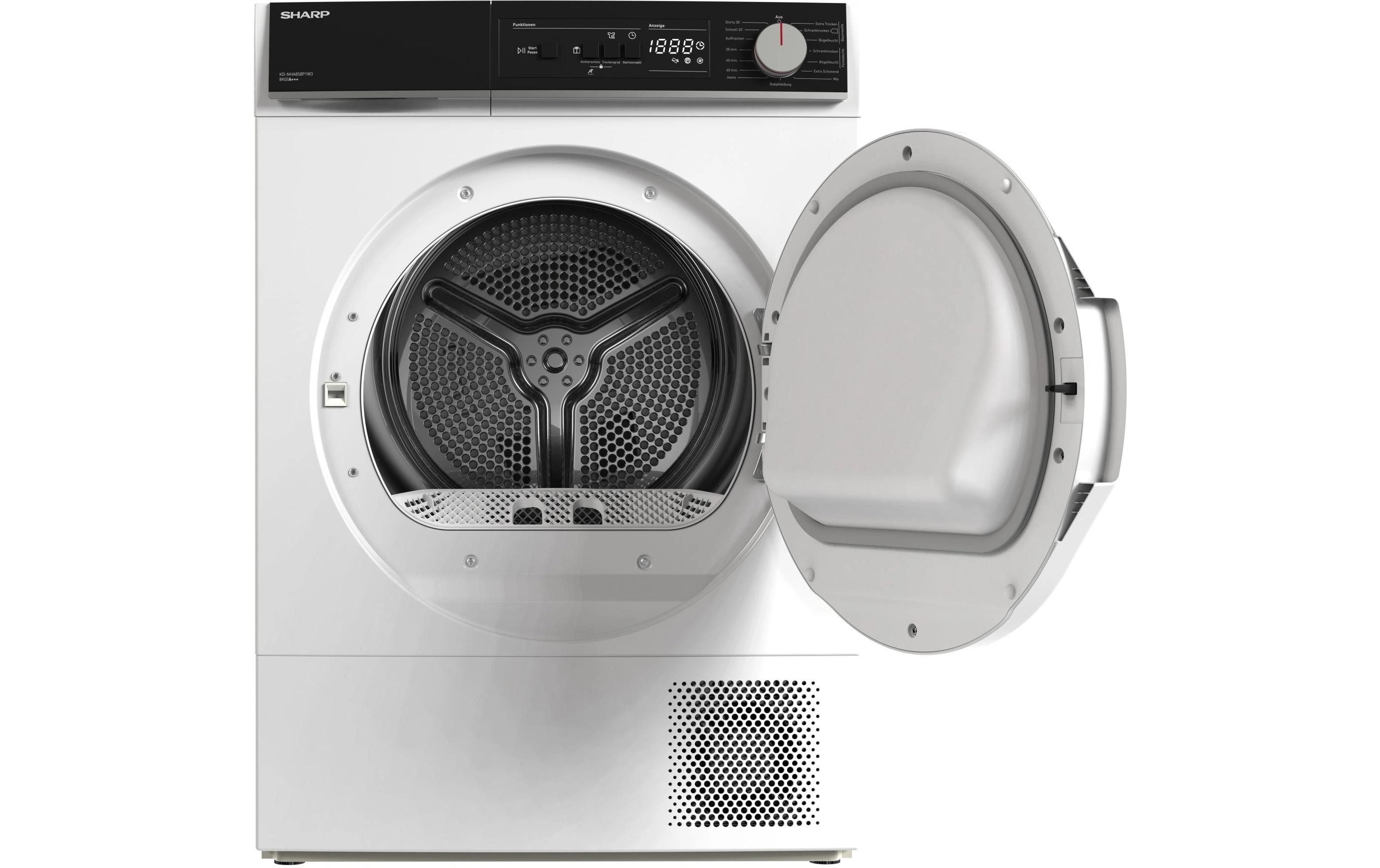Wäschetrockner KD-NHA8S8P1W3-CH Rechts<br>Wärmepumpentrockner