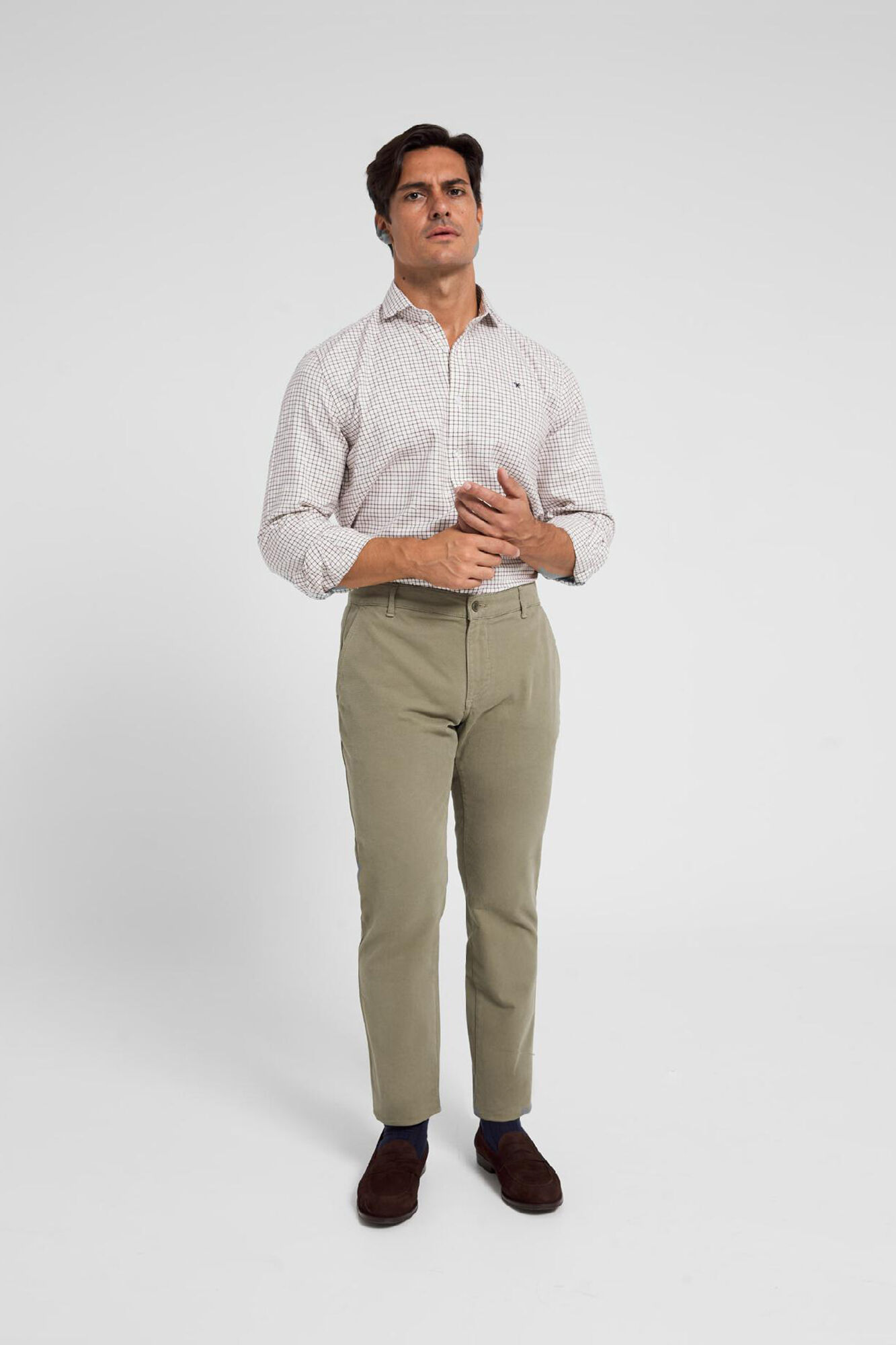 Camisa esportiva Hunter, xadrez bordô e verde - Vinho