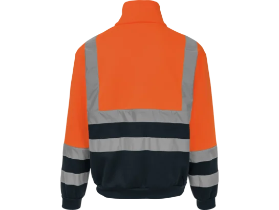 Sweat de travail zippé HAUTE VISIBILITE Orange/Marine