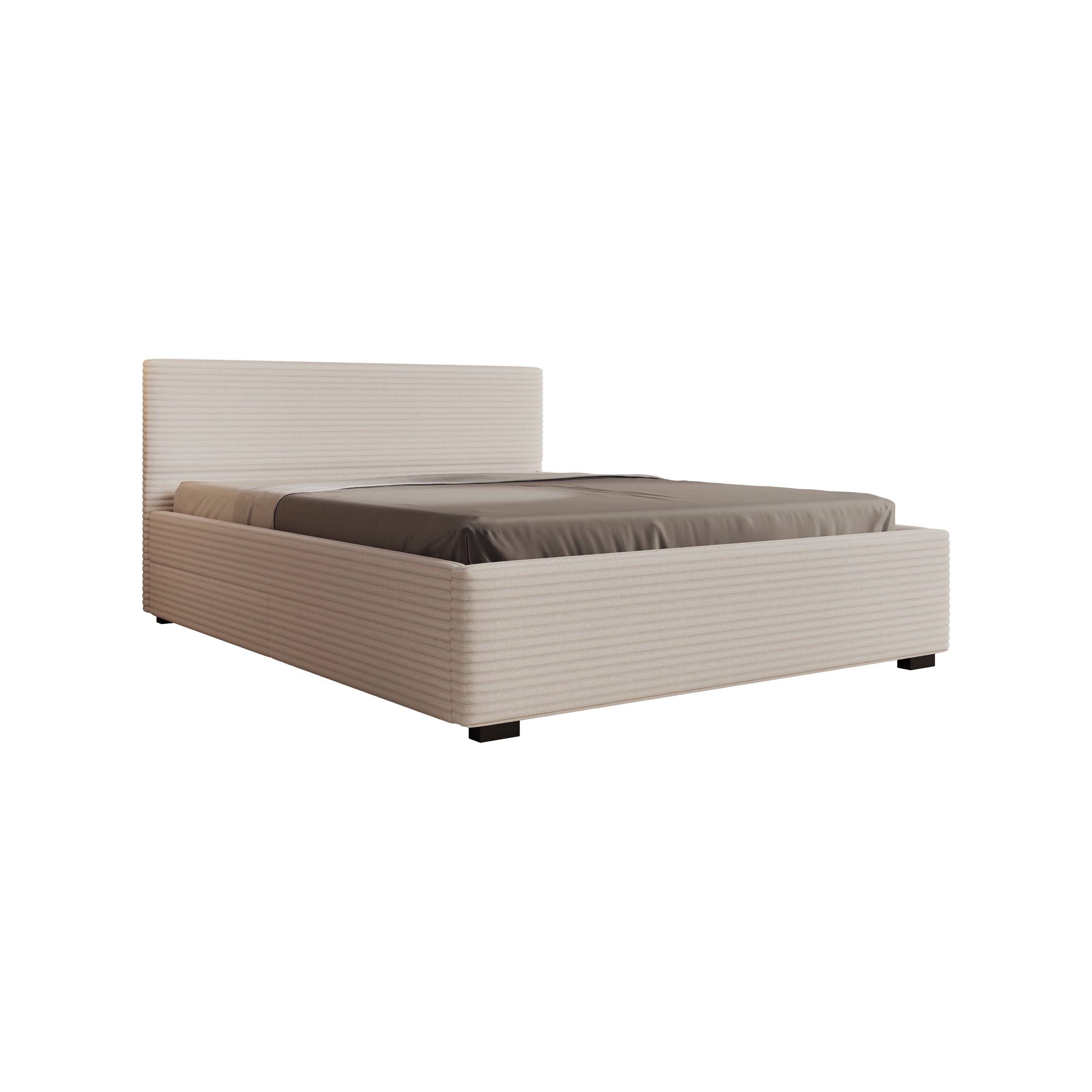 Loox - Tweepersoonsbed - Beige ribstof - 160x200 cm