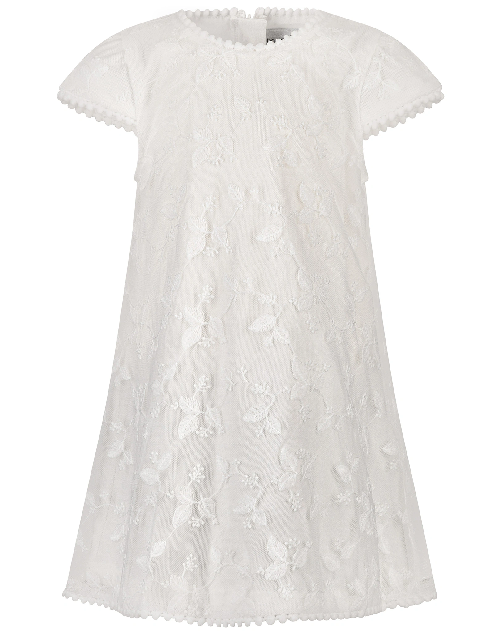 Kurzarmkleid BLANCA mit Spitze in ecru
