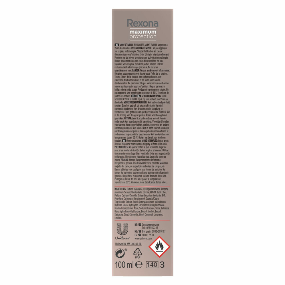 Rexona Deodorant Spray Maximum Protection Clean Scent100 ml