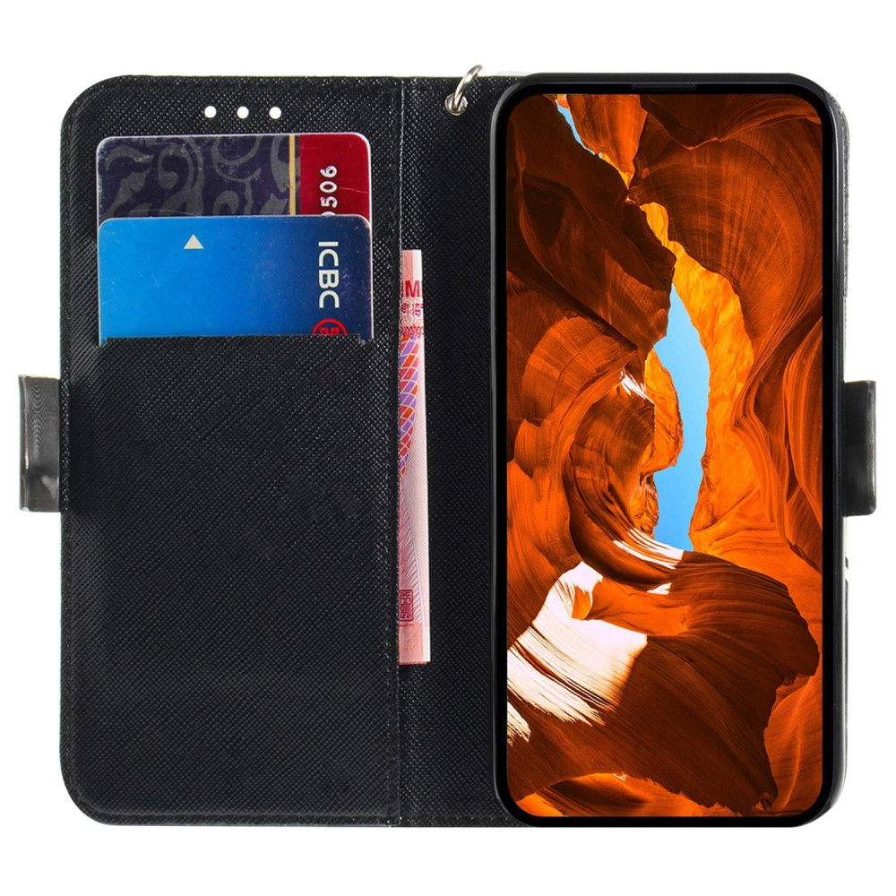 Samsung Galaxy S23 Ultra 5G Leder Tasche mit Kartenfächern - Pfauenfedern