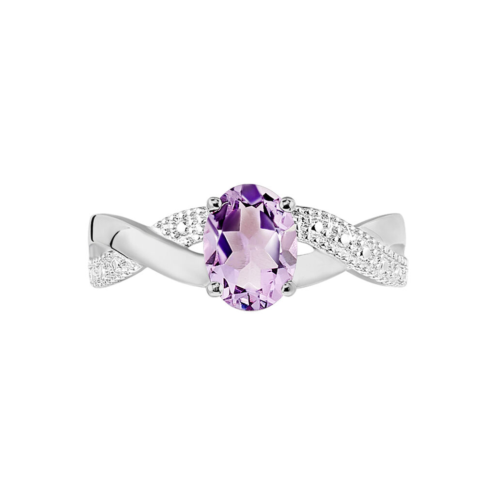 Bague Candice Or Blanc Amethyste
