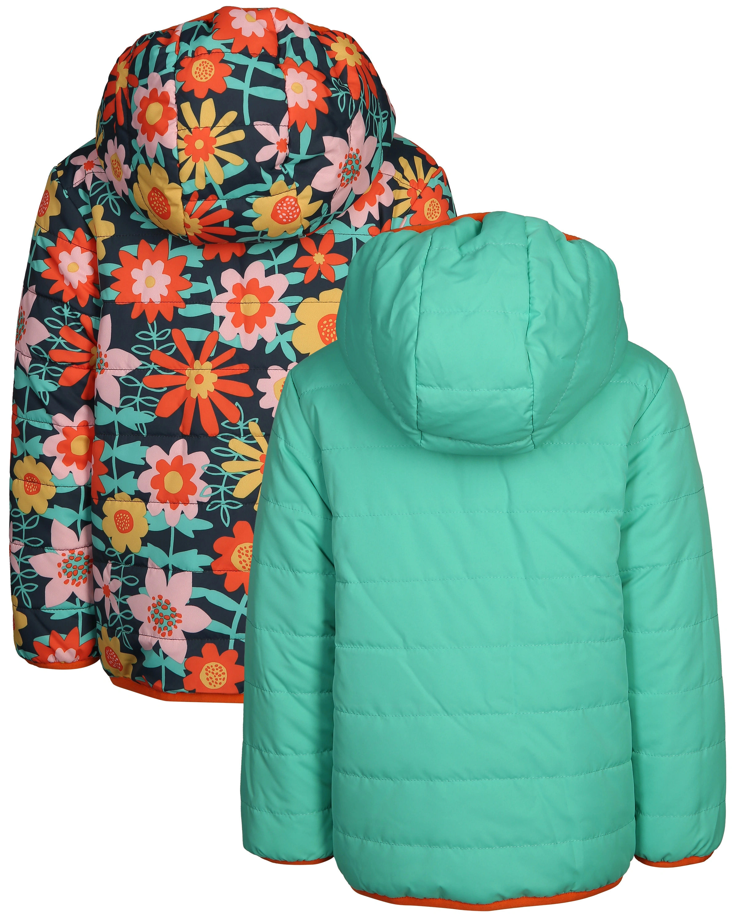 Steppjacke TOASTY - DAHLIA zum Wenden in bunt/türkis