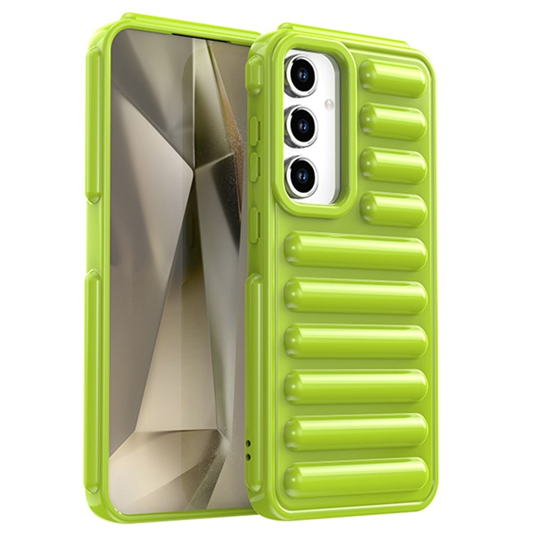 Samsung Galaxy S24 FE Gepolsterte 3D Puffer Gummi Case Hülle - Grün