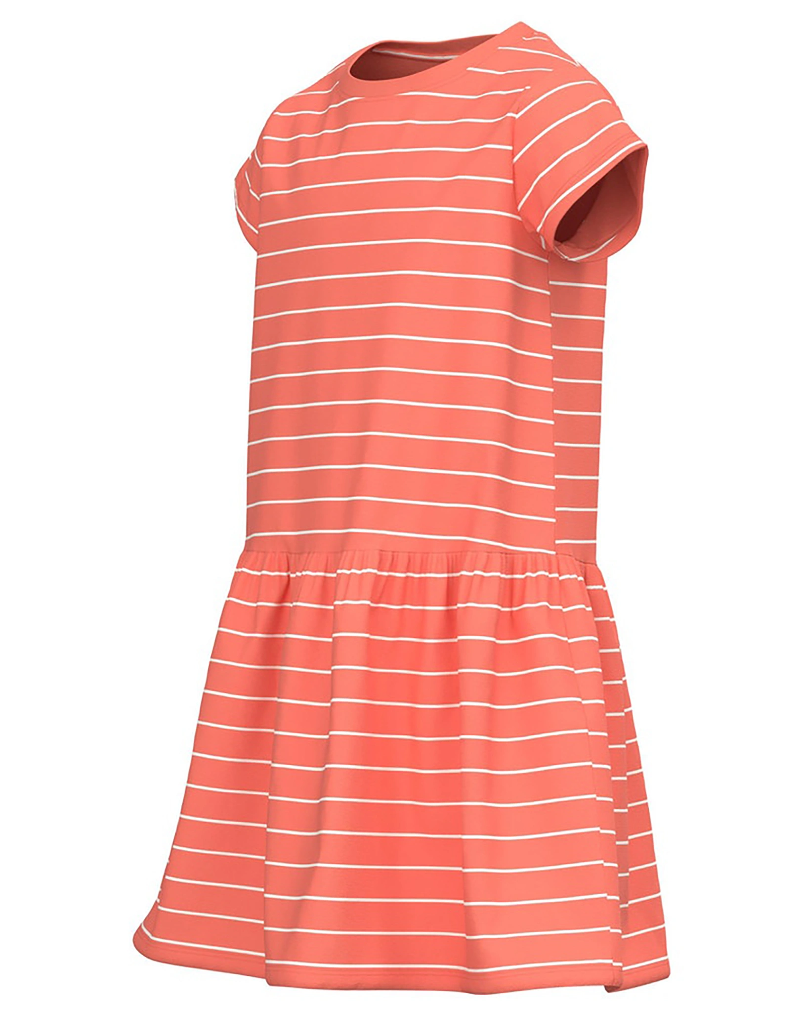 Kurzarmkleid NKFVAMAJA gestreift in coral