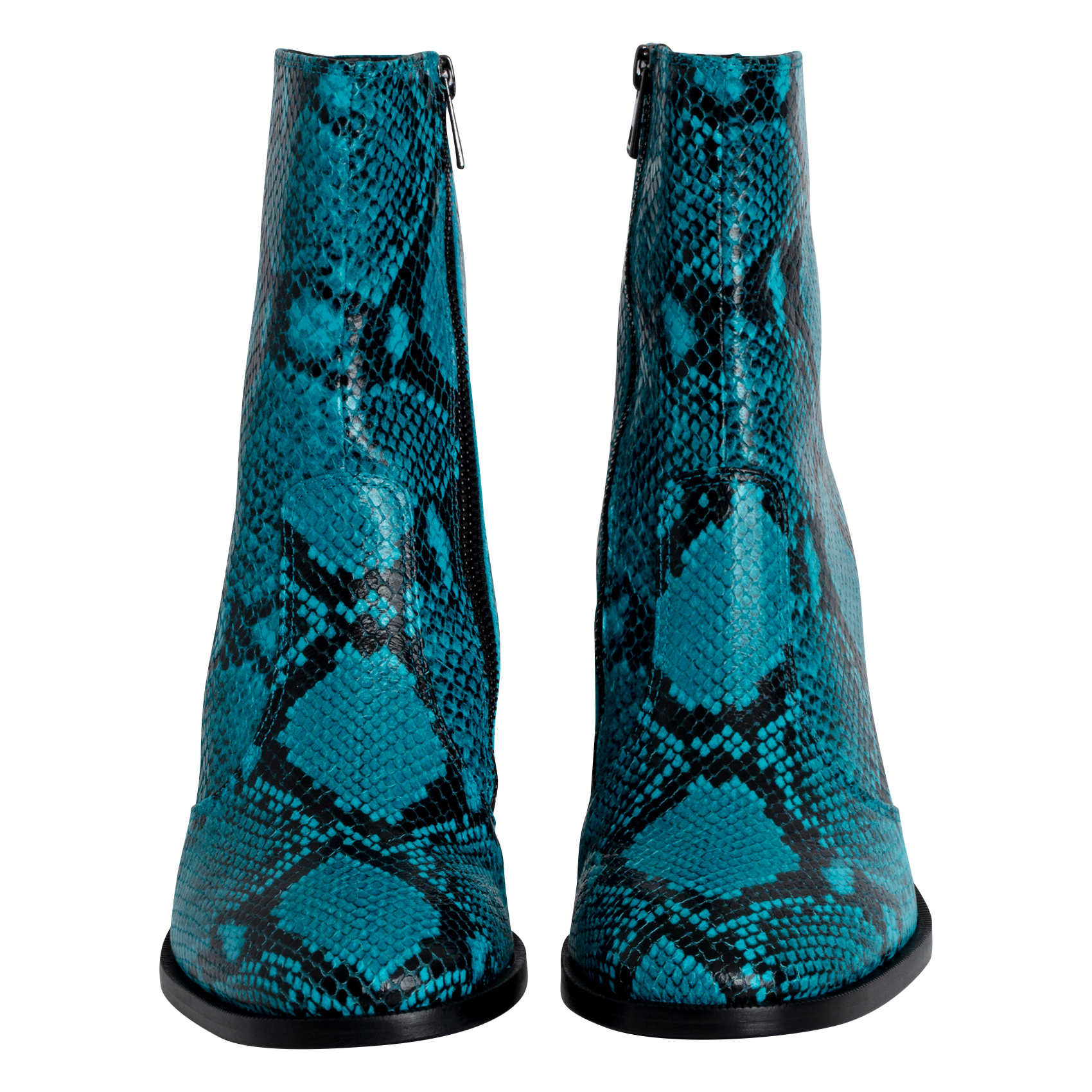 PREISER - Bottines en cuir effet python | Bleu