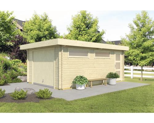 Enkele garage Outdoor Life Canberra met draaideur 360 x 540 cm naturel