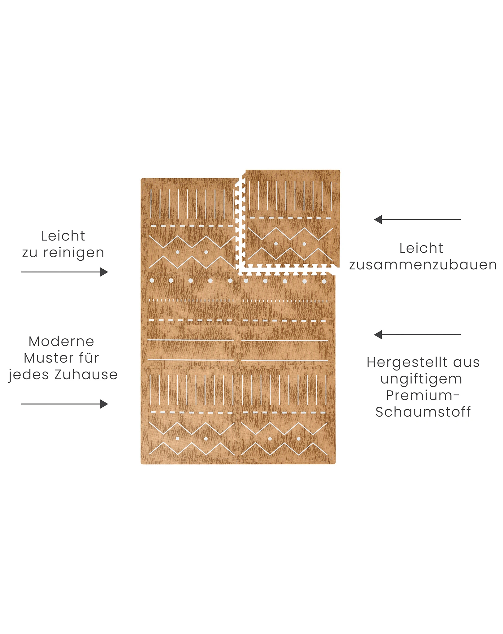 Puzzle-Spielmatte BERBER (120x180cm) in camel