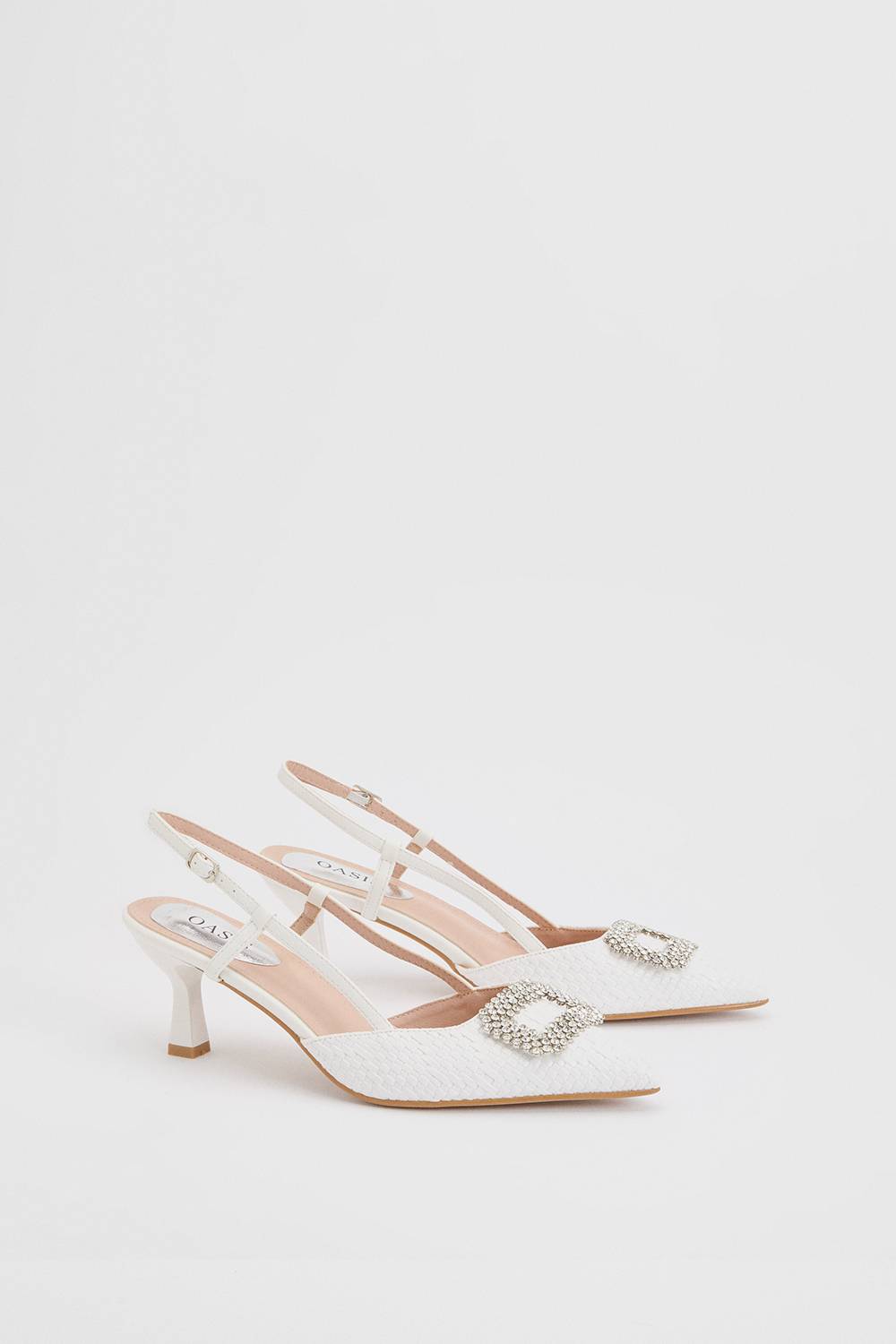Oasis Escarpins Layla À Talon Bobine Bout Pointu Finition Carrée Ornements Tressés En Synthétiquecuir