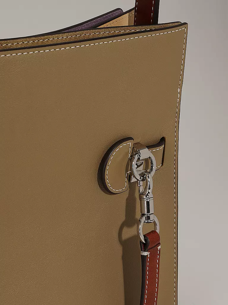 TORY BURCH Ledertasche - Henkeltasche LEE RADZIEILL Small  beige