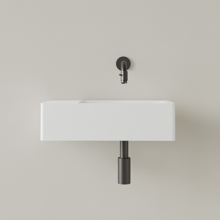 Sanigoods Luko fontein 40x22cm links zonder kraangat mat wit