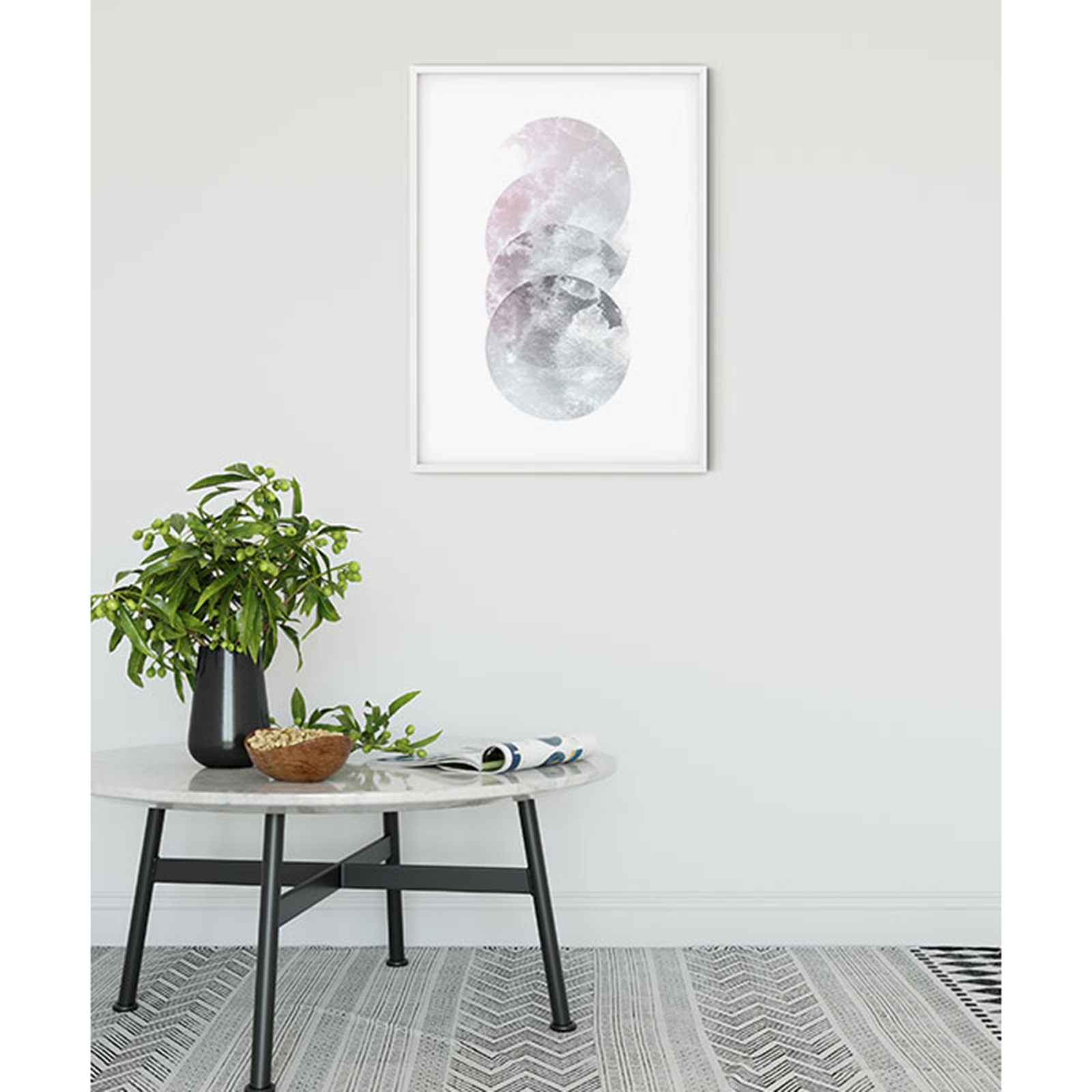 Wandbild TESSERA CALIDUM - weiß-lila-pink - 50x70 cm