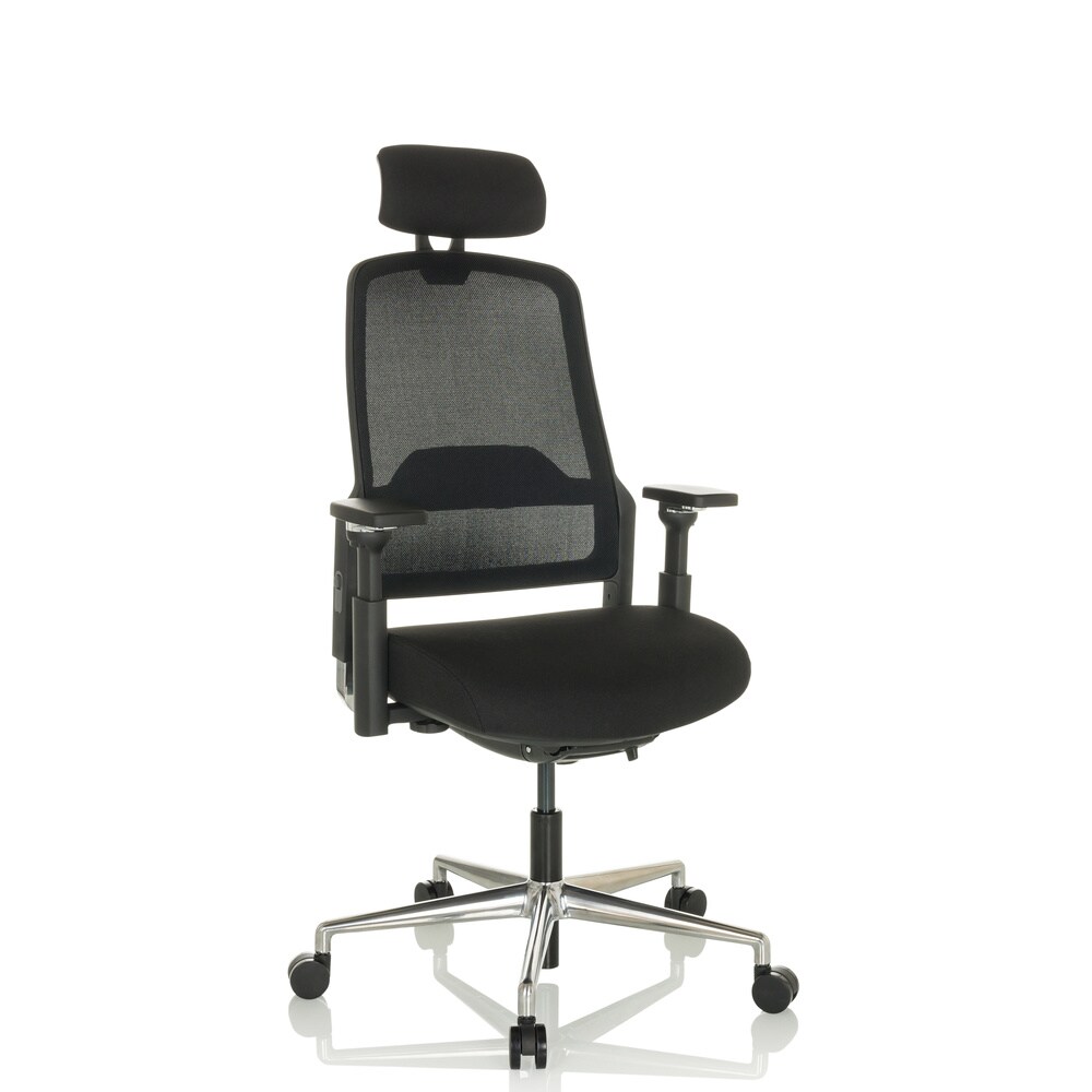 Profi Bürostuhl TERARO AX Stoff/Netzstoff mit Armlehnen (höhenverstellbar) hjh OFFICE