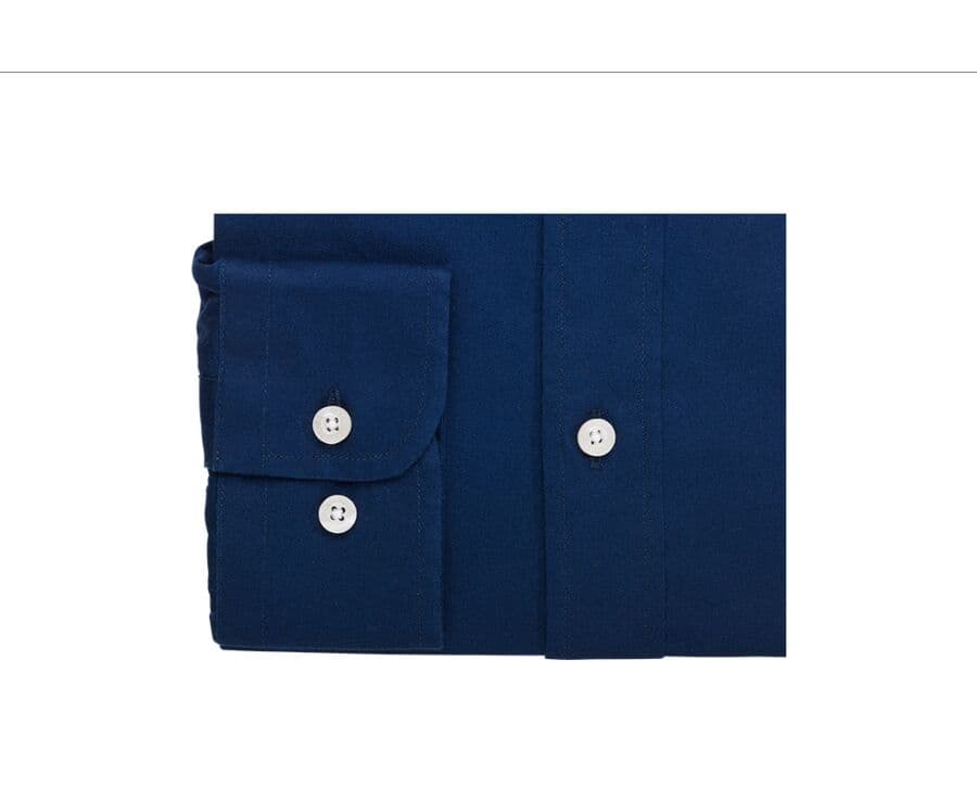 Chemise Bleu Foncé 100% coton - Col américain - MEDWIN