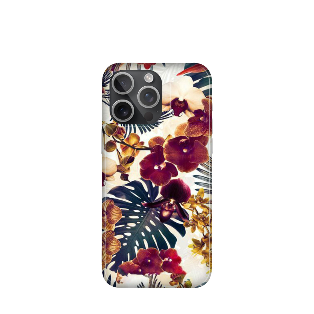 iPhone 15 Pro Max Kunststoff Hülle Exotische Oase - Rot
