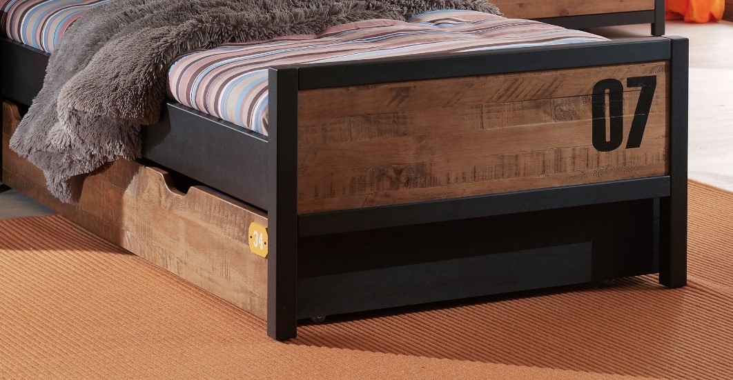 Einzelbett ALEX - teilmassiv - mit Bettschublade - 90x200 cm