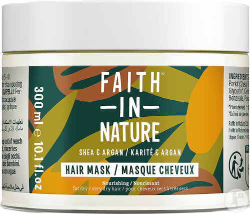 Faith In Nature Masque Cheveux Karité Argan Pot 300ml
