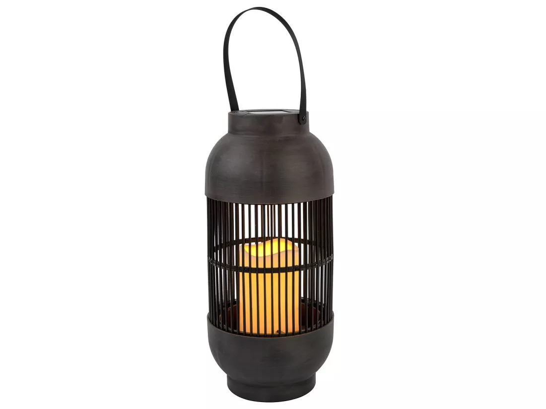 Lanterne solaire LED tubulaire d'extérieur marron 3000K 7hSevenOn Outdoor