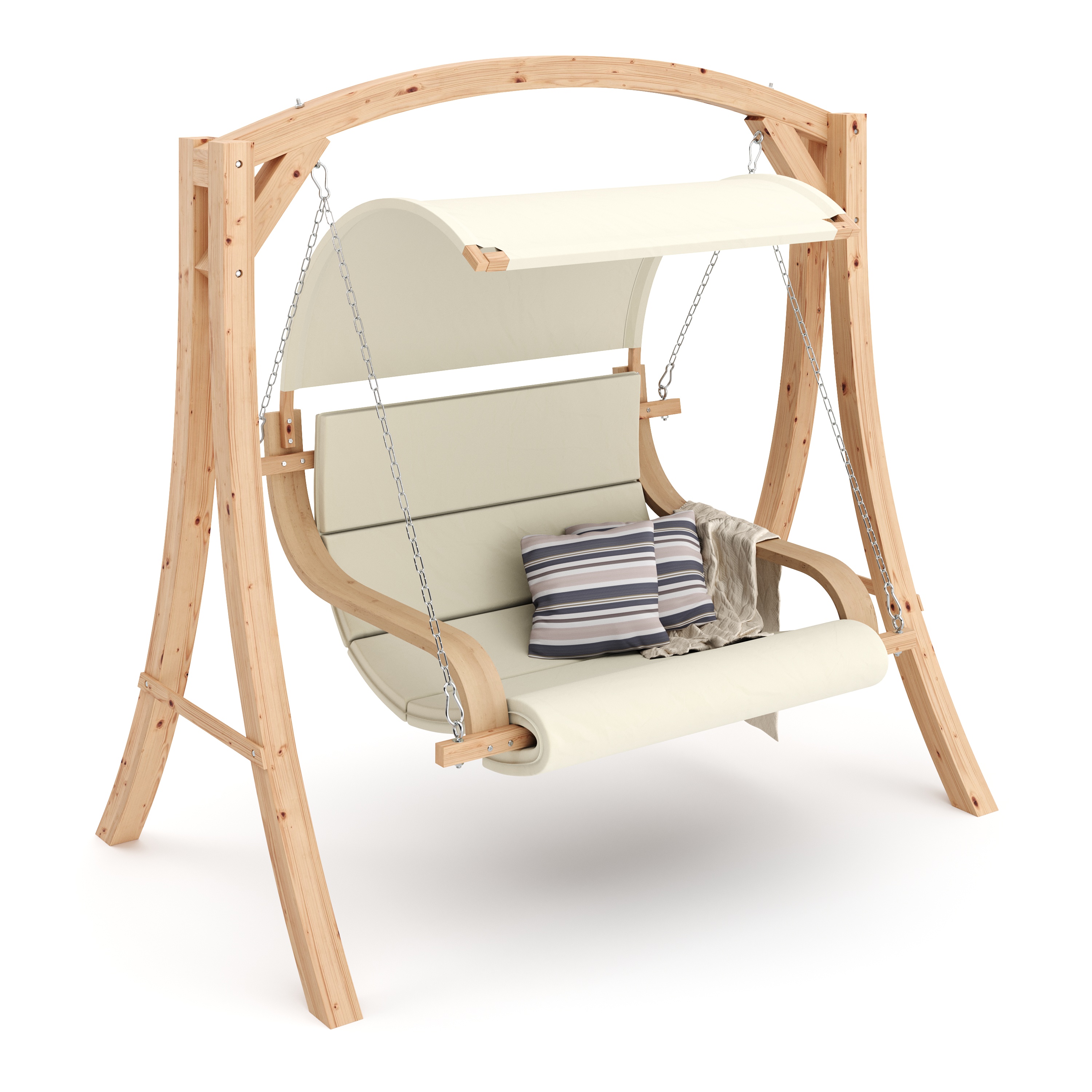Hollywoodschaukel Holz beige/nature