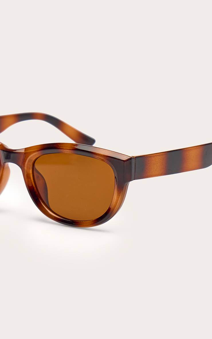 Tortoiseshell Lunettes De Soleil Œil De Chat Monture Marron Verres Teintés
