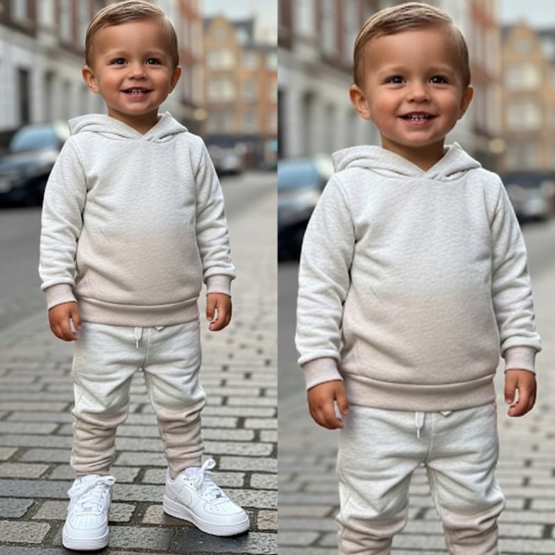 Ombre Hoodie Jogger Set - beige