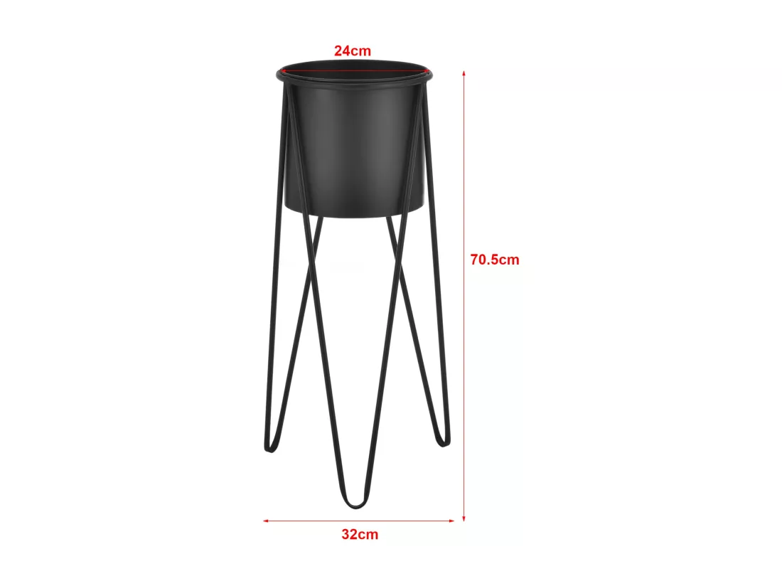 Set De 2 Supports De Plante Hedera Noir [en.casa]