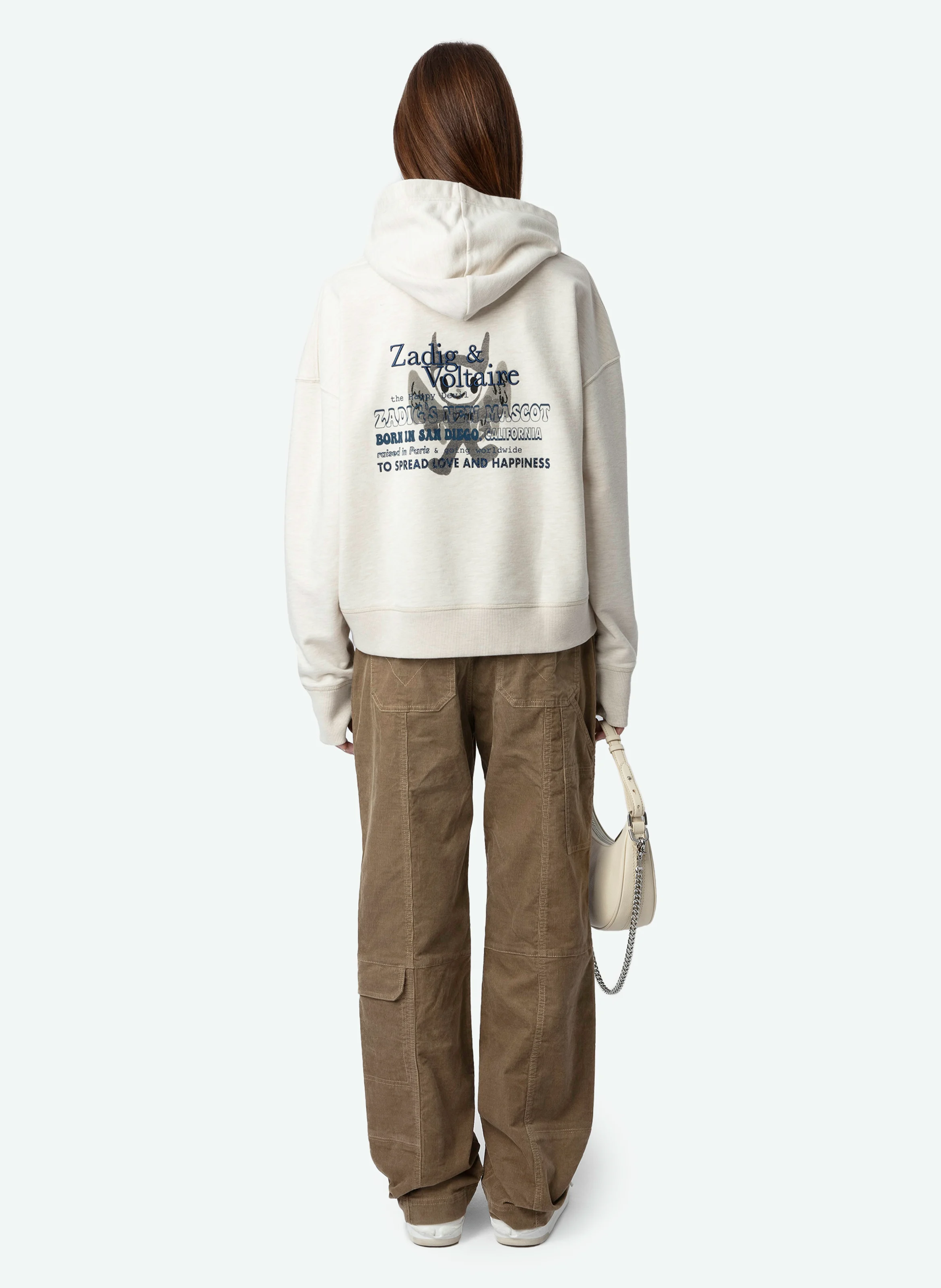 MIA - Sweat à capuche droit en coton bio mélangé | Blanc