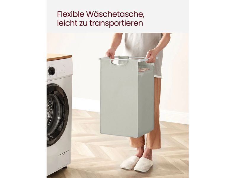 VASAGLE Wäschekorb  mit Ablage 3 x 38 l, Weiss Wäschesammler