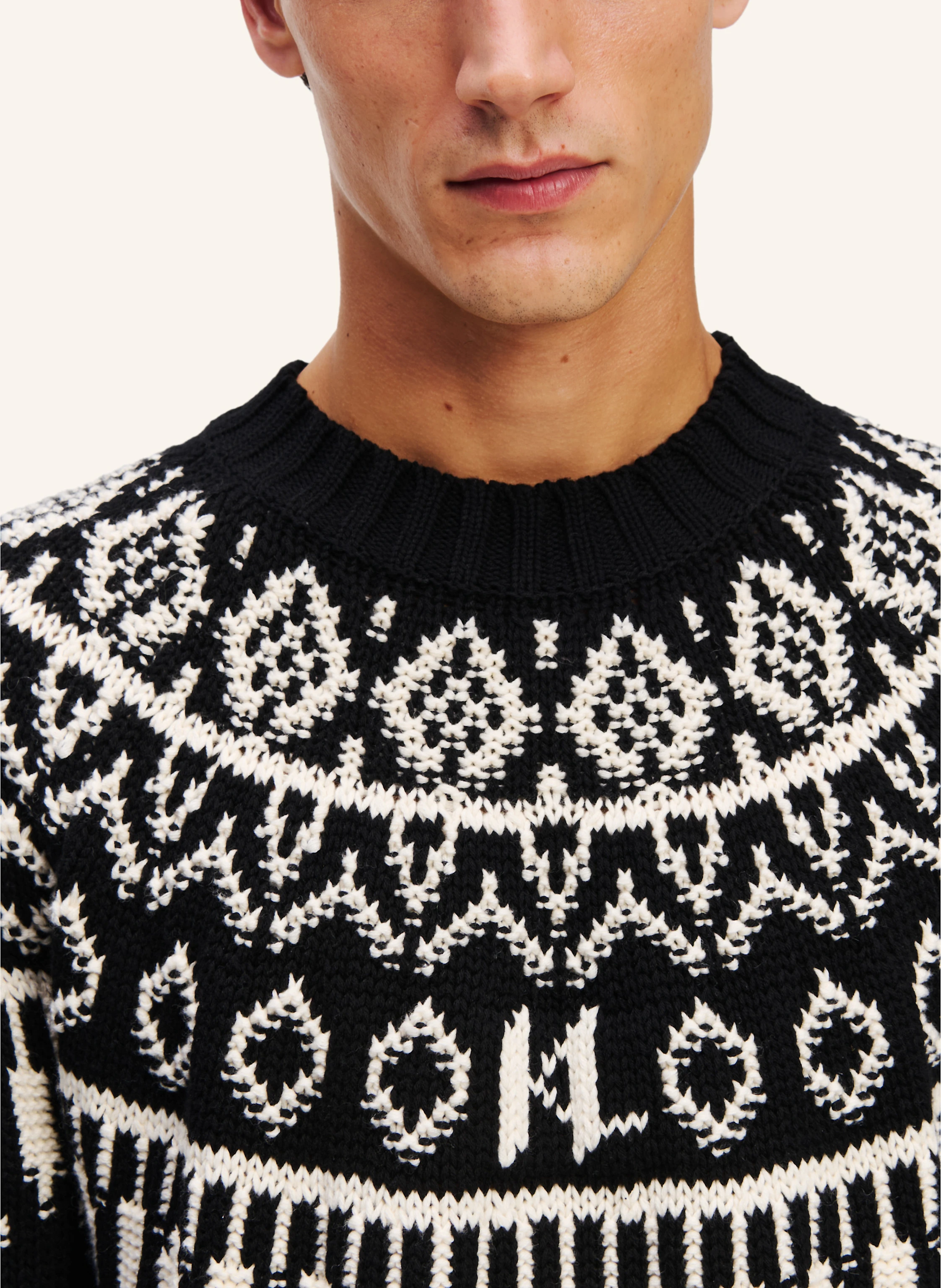 KARL LAGERFELD KL MONOGRAM FAIR-ISLE-PULLOVER