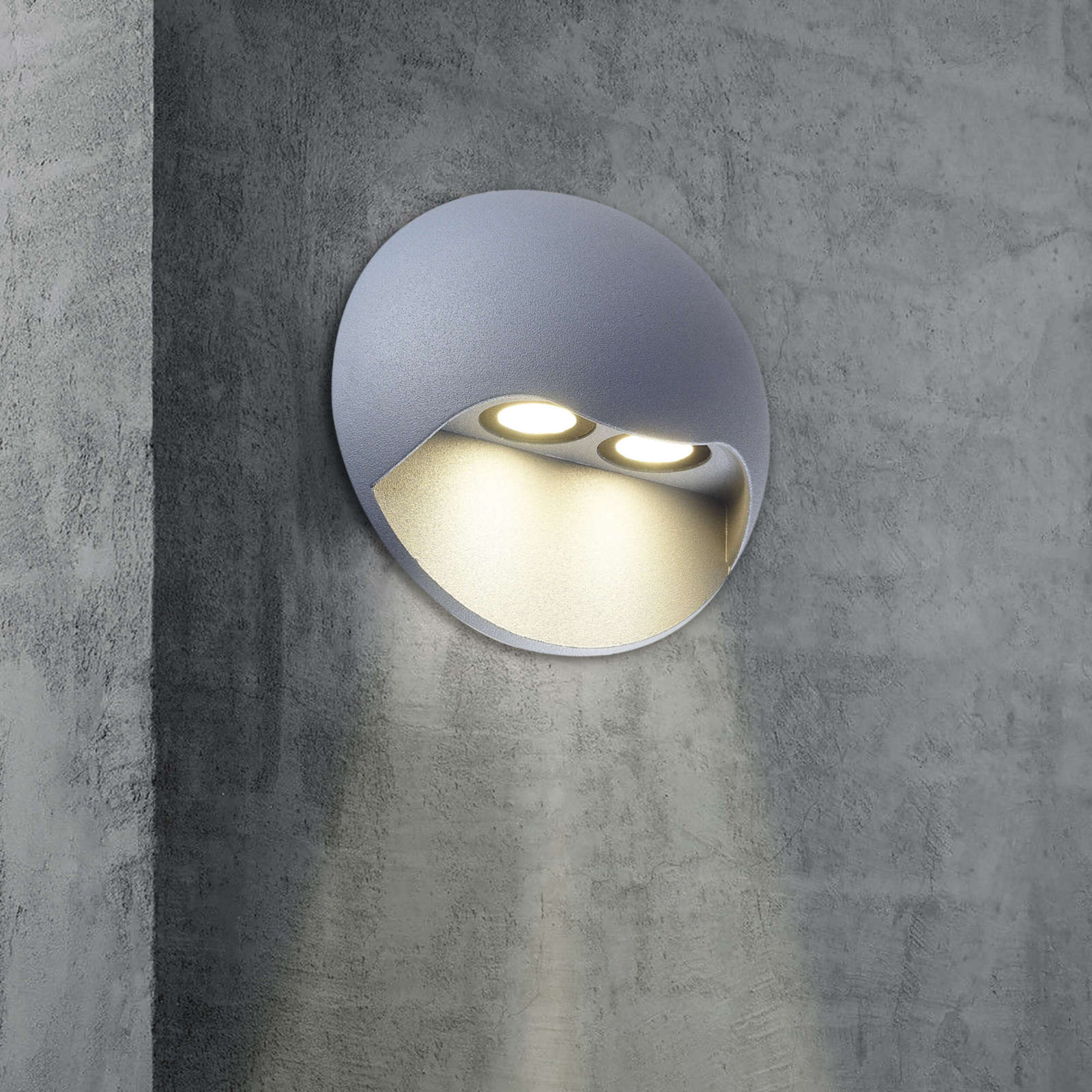 LED-Außenwandleuchte VEDUS - silber -13 cm