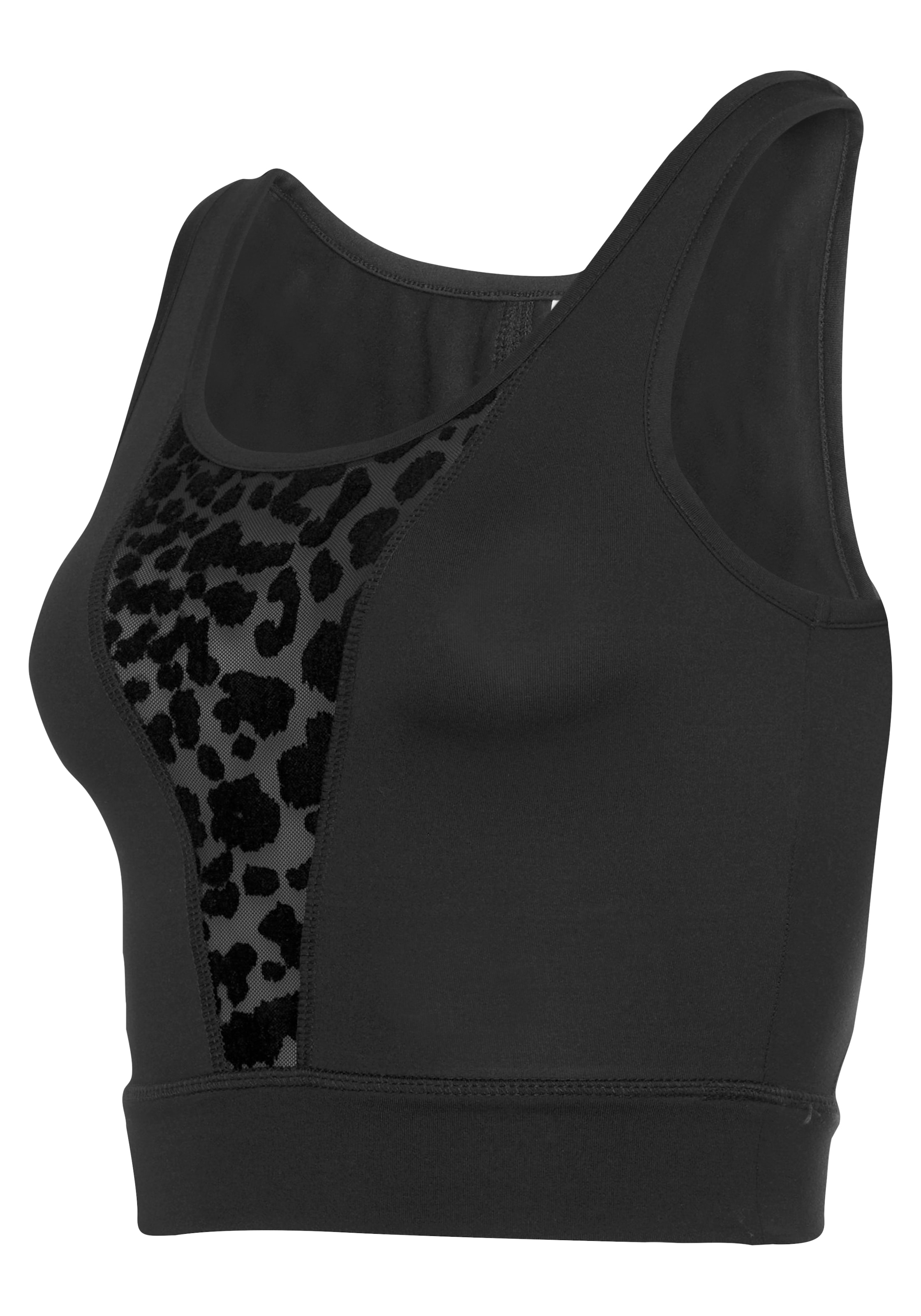 LASCANA ACTIVE Funktionsshirt mit Mesh-Einsatz und Leo Muster