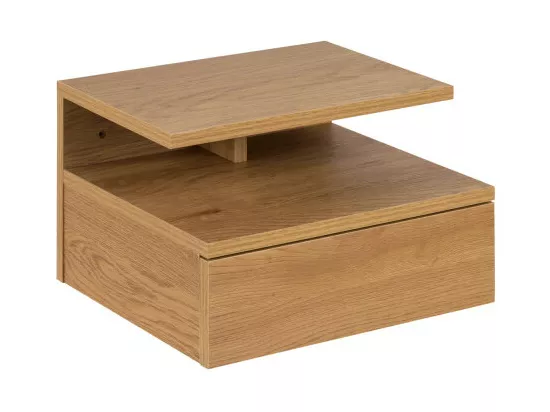 Kamichi - Table de chevet mural 1 tiroir en bois - Bois clair