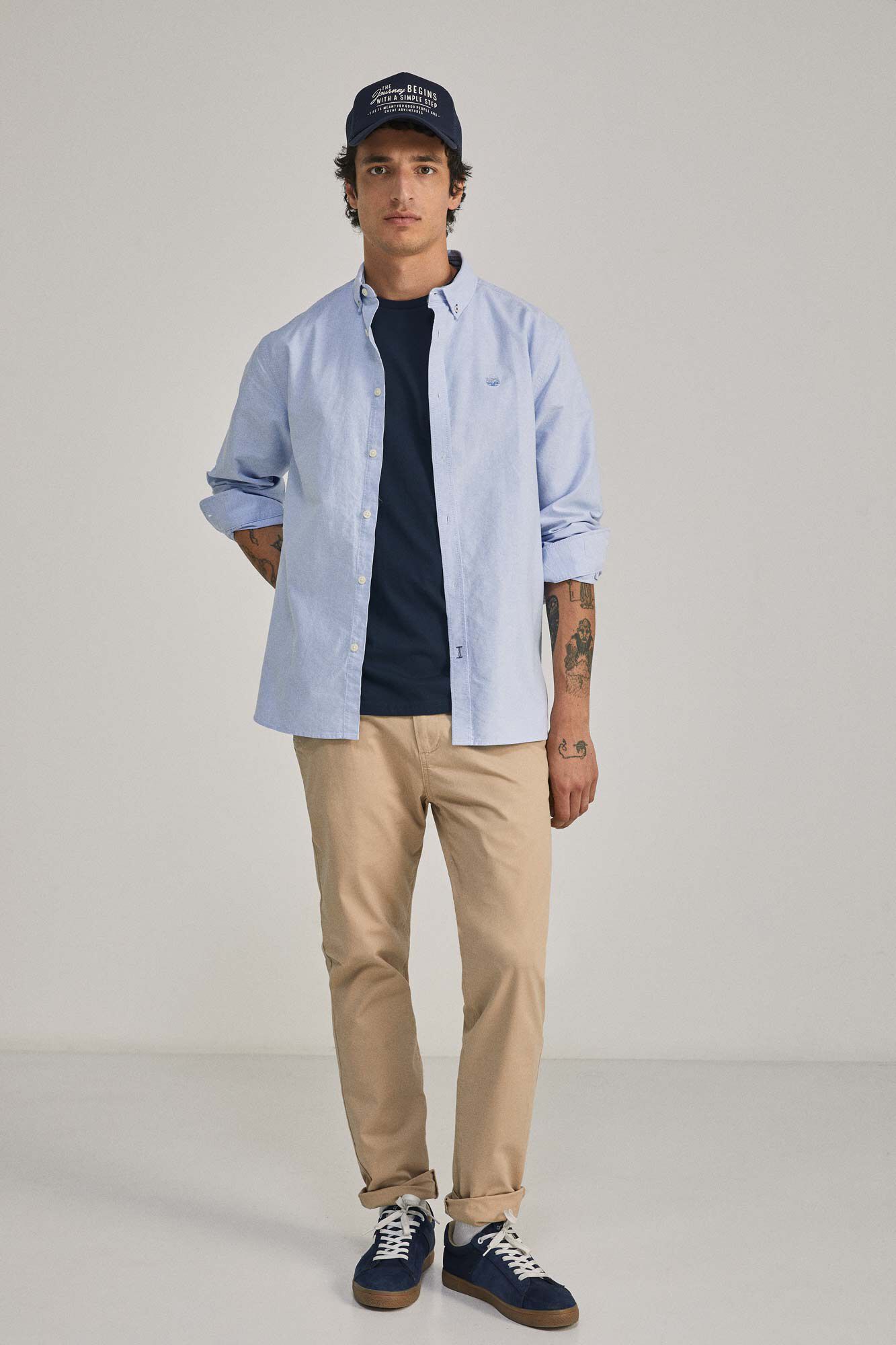Calça chino slim - bege