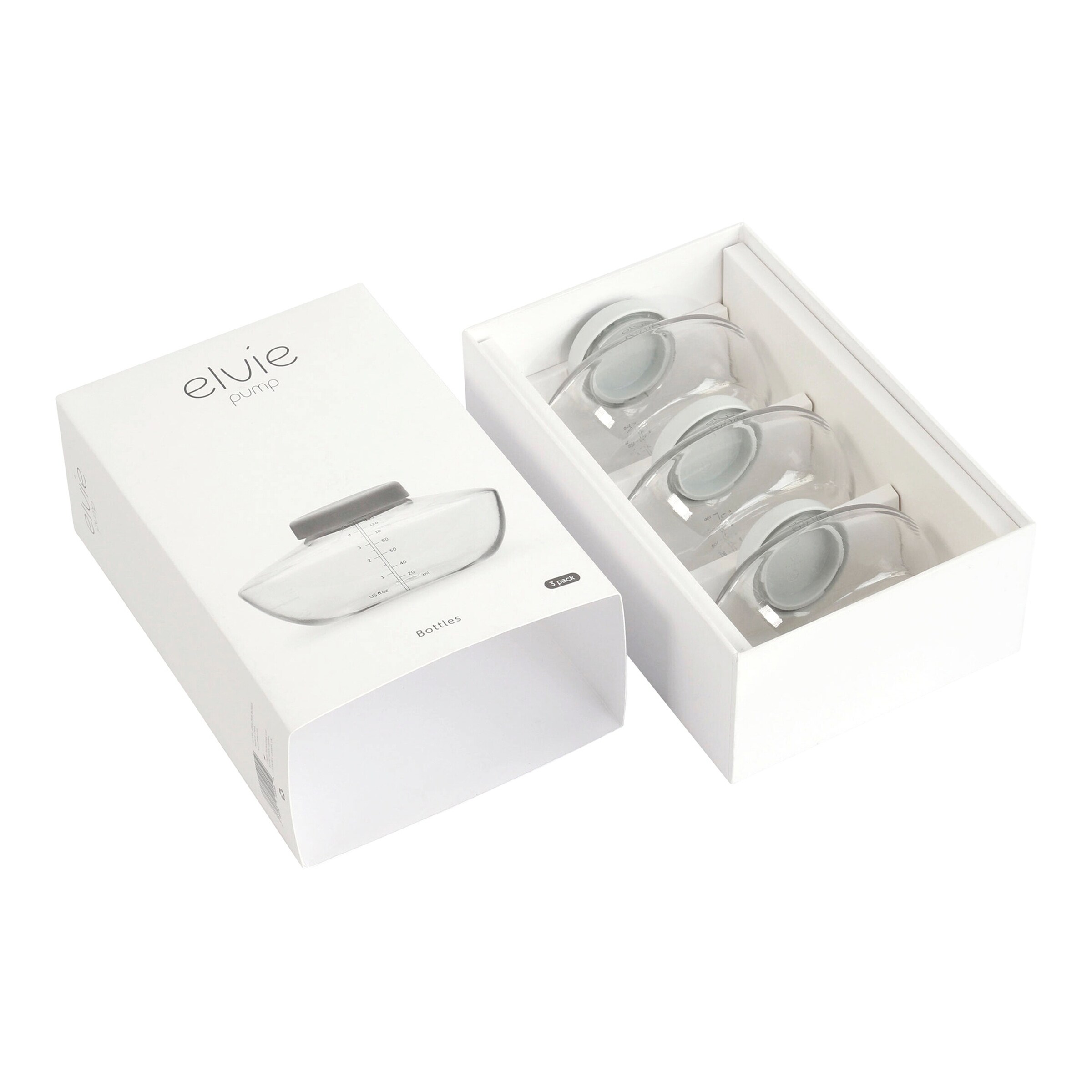 elvie 3er-Pack Muttermilch-Auffangbehälter für Milchpumpe Pump, je 150ml
