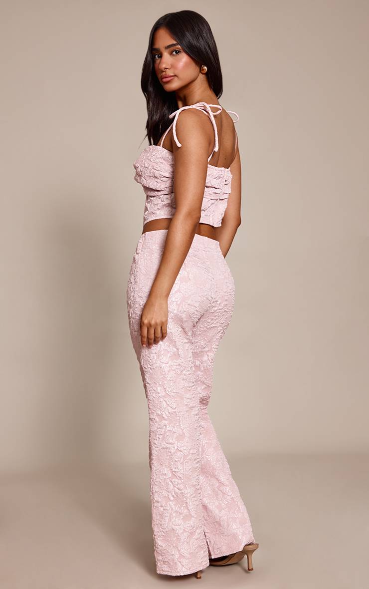 Rose Bébé Pantalon Évasé À Taille Nouée Imprimé Petite