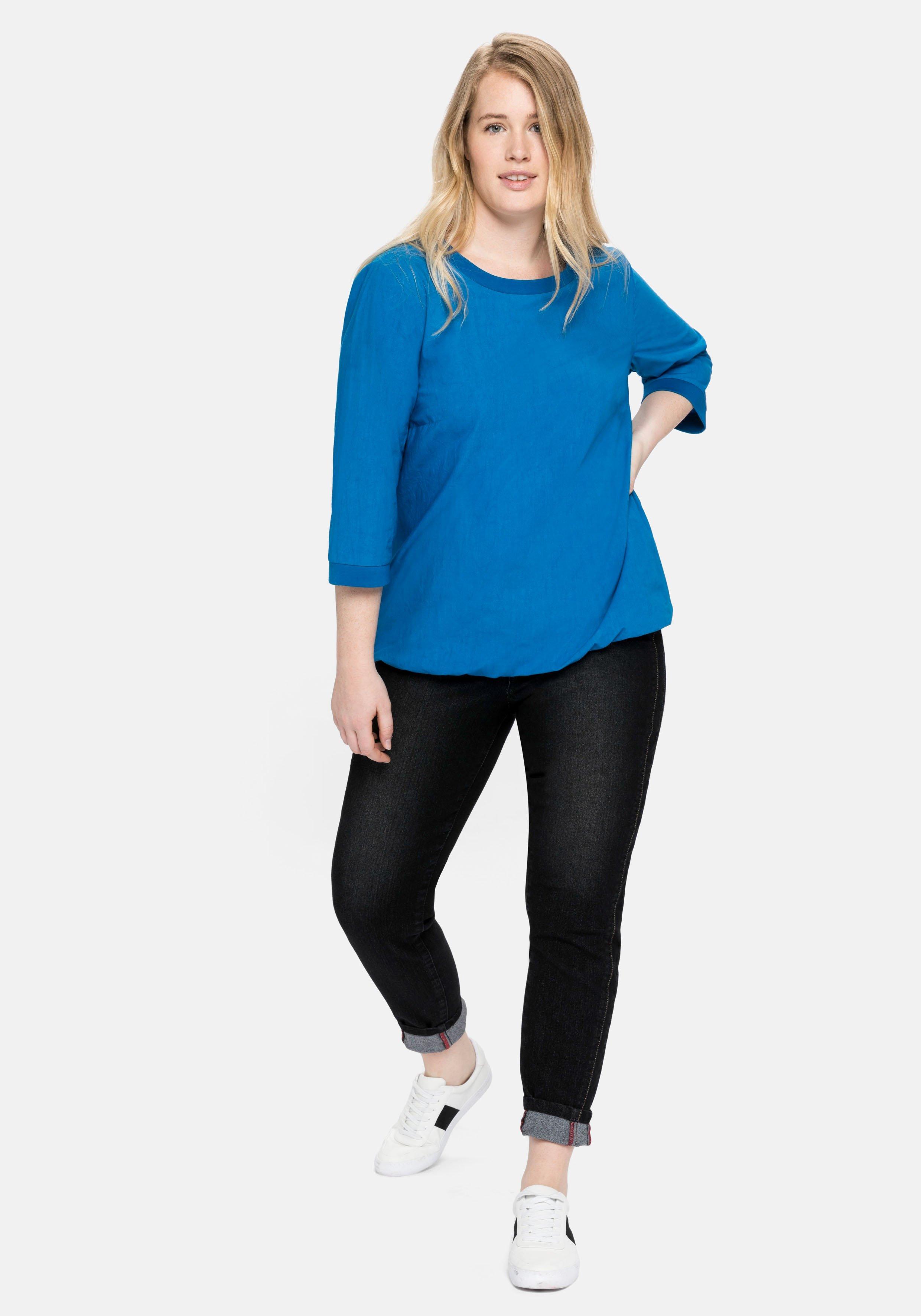 Slim Jeans mit vorverlegter Teilungsnaht