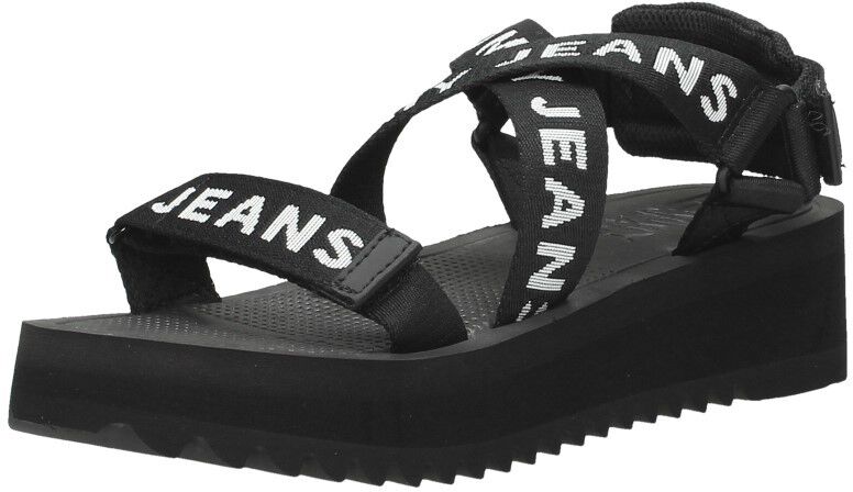 Tommy Hilfiger Sandalen Plat zwart