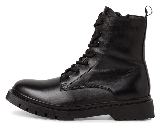 Tamaris Schnürboots  , Schnürstiefelette, Chunky Boots mit logobedruckter Anziehlasche