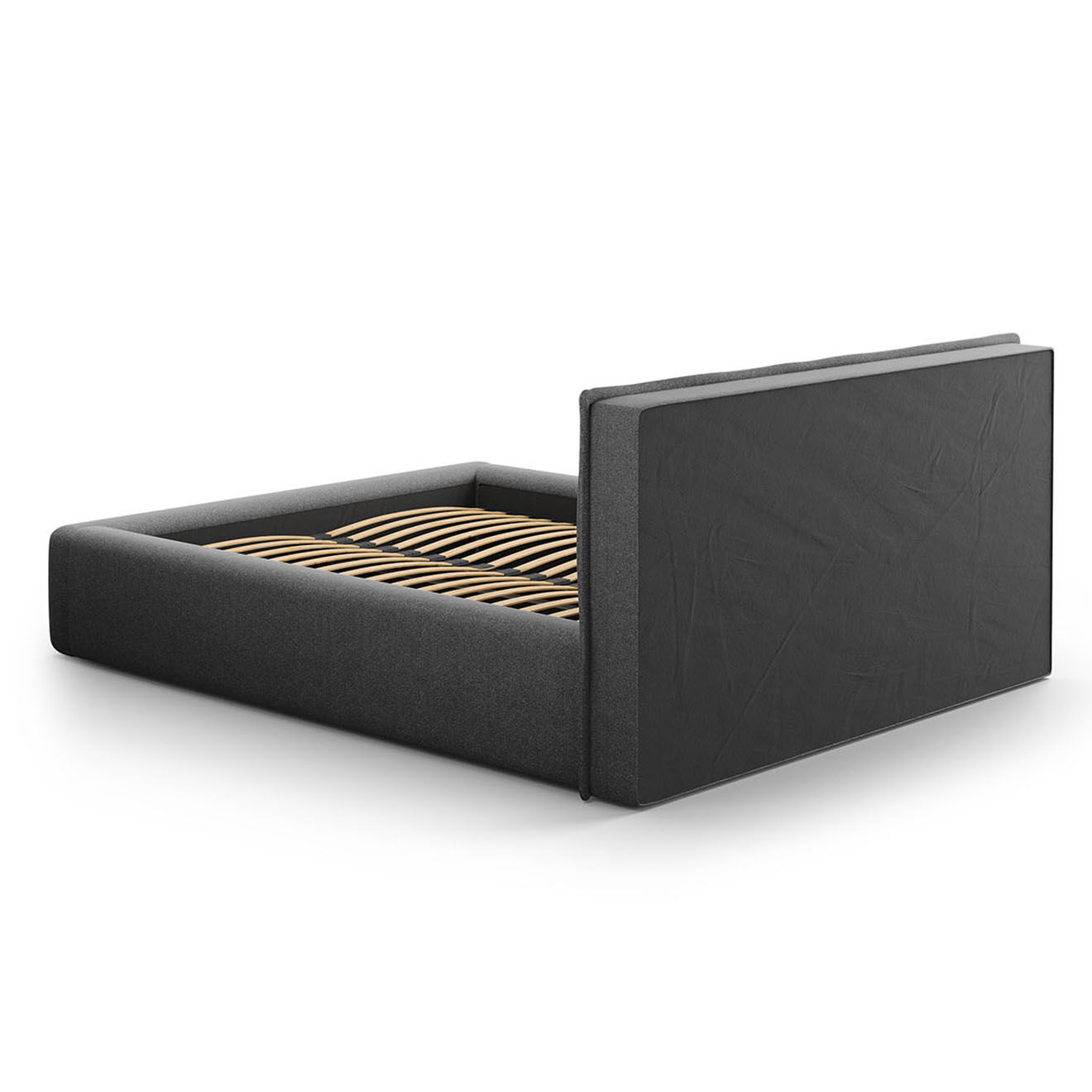 Maison Héritage Lit avec coffre de rangement Tena gris foncé - 230x165x100 cm