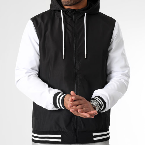 Veste Zippée Capuche Bicolore 0185 Noir Blanc
