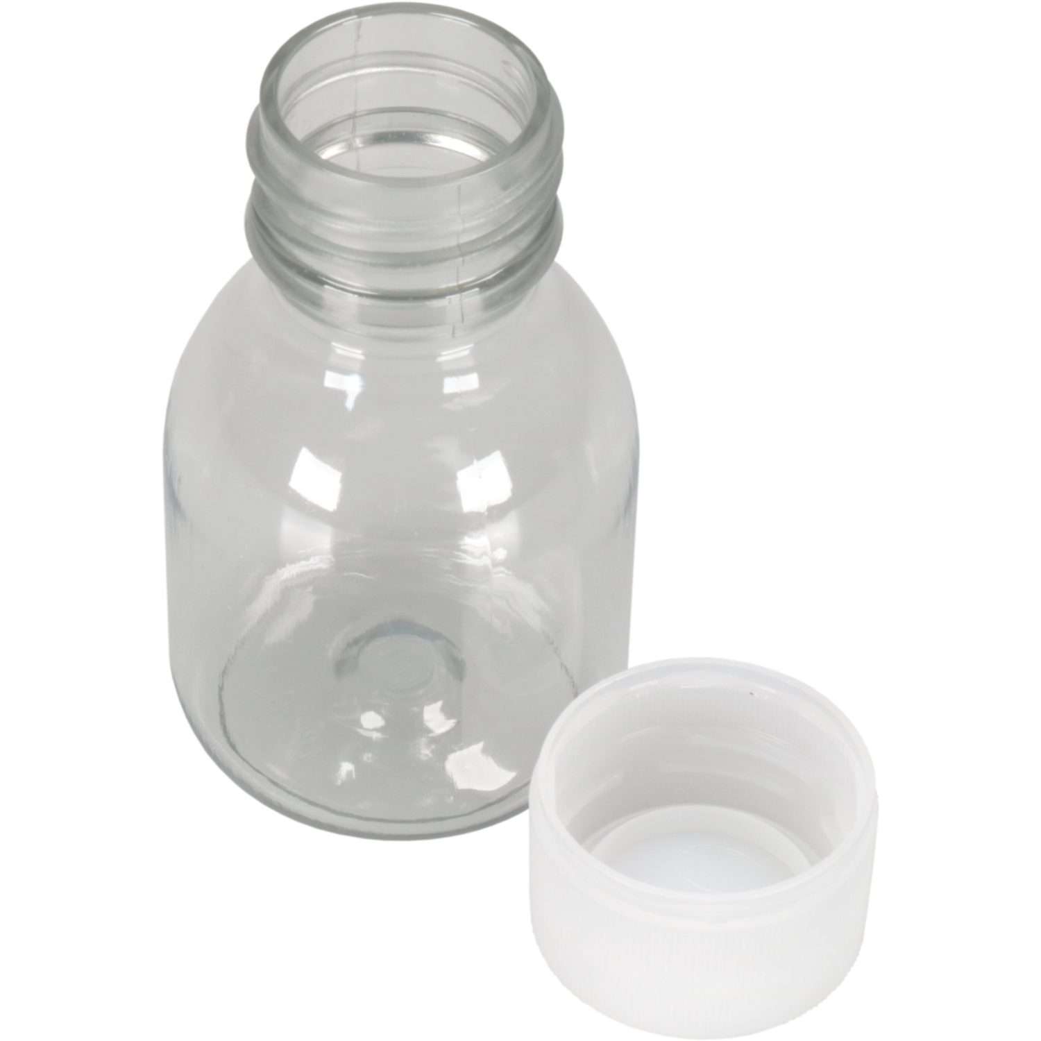 Fles, petfles, Gerecycled PET, met dop, 60ml, transparant