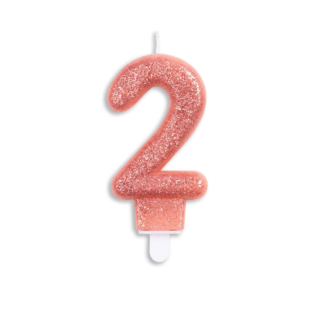 Kaars 2 Jaar Rose Goud Glitter 7cm