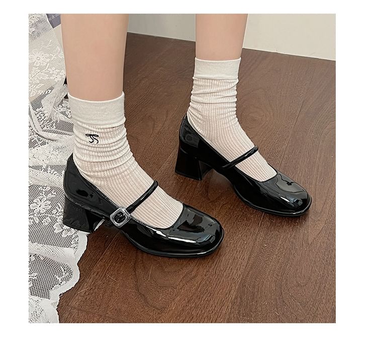 Anjay - Mary Jane pumps met blokhak en lakleer
